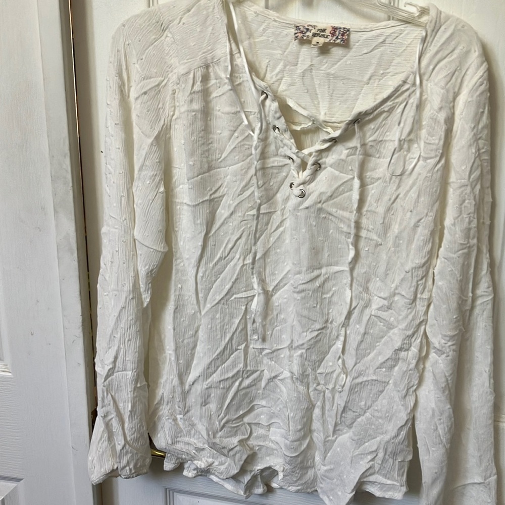 FINAL MARKDOWN Pink republic peasant style top medium